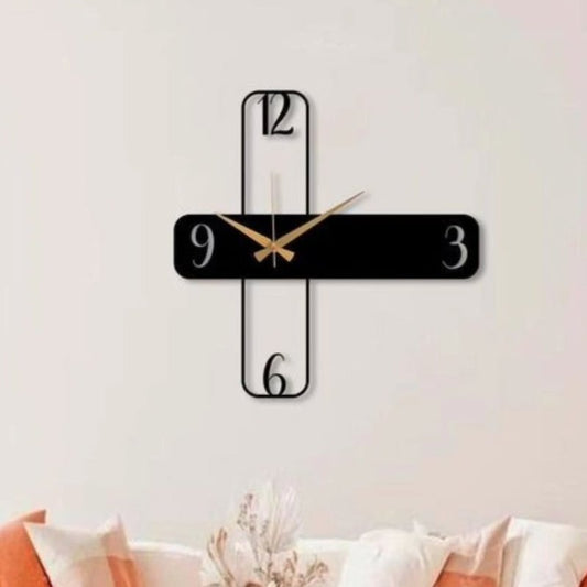 Minimalist Geometric Wall Clock | Modern Cross Design Art