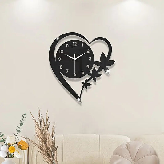 Acrylic Wall Clock In The Shape Of A Heart